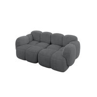 2-SITZER modulares Sofa Miko-S1 214x118x75 cm Dunkelgrau Cord - Graphitfarben/Schwarz, Holzwerkstoff/Kunststoff (214/75/118cm) - ALTDECOR