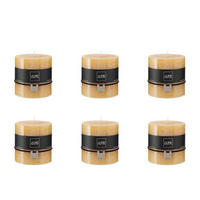 DUFTKERZE ZART - Gelb - 64 Std. - 6er set - Gelb, Paraffin (10/10cm) - J-Line