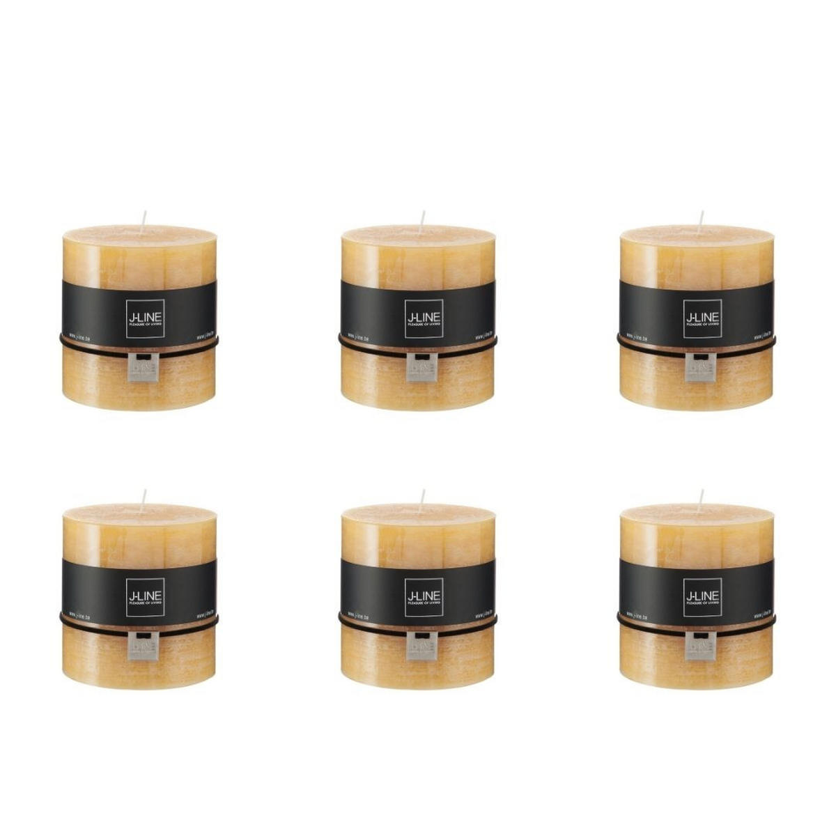 DUFTKERZE ZART - Gelb - 64 Std. - 6er set - Gelb, Paraffin (10/10cm) - J-Line