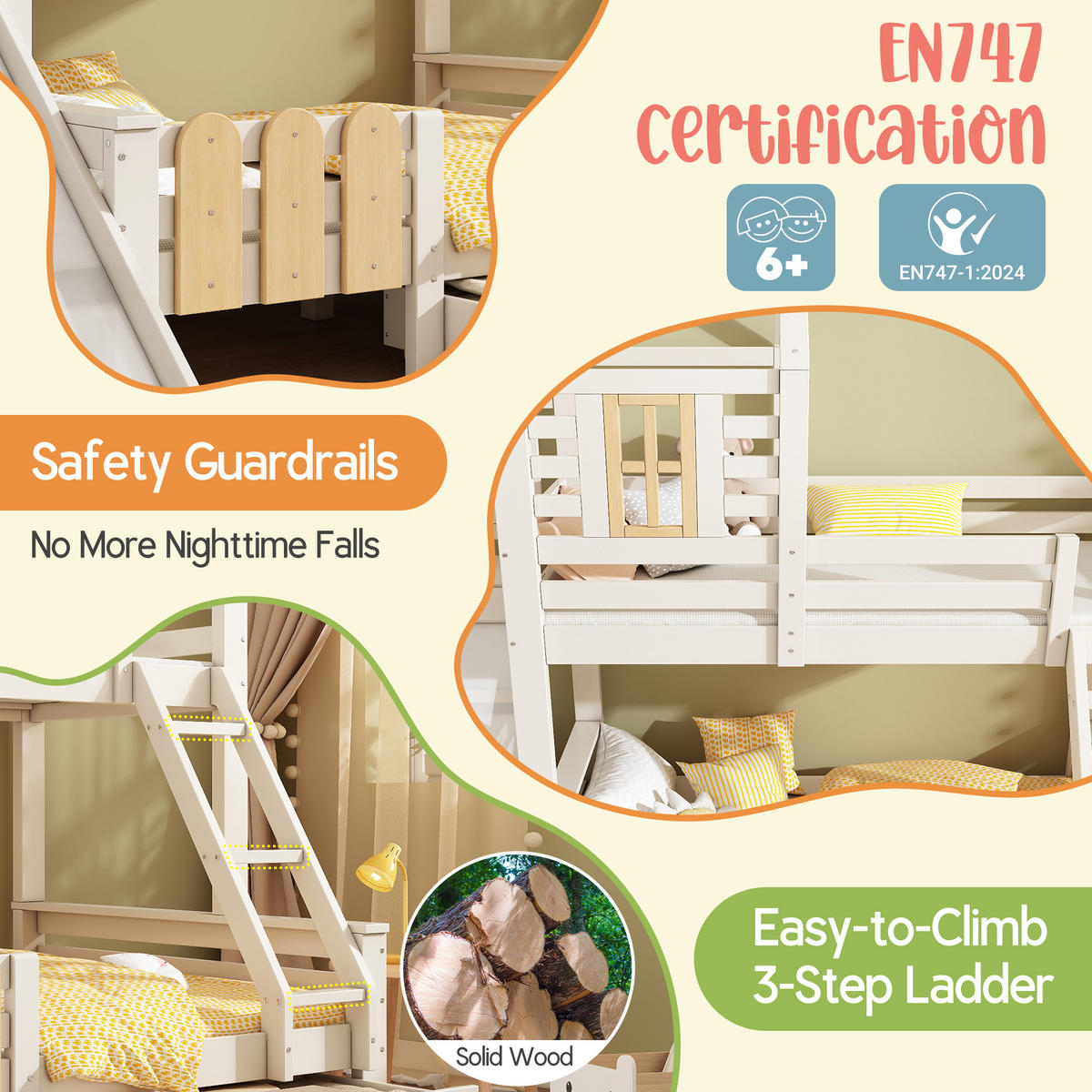 ETAGENBETT Weiß - Weiß, Holz/Metall - Raumix