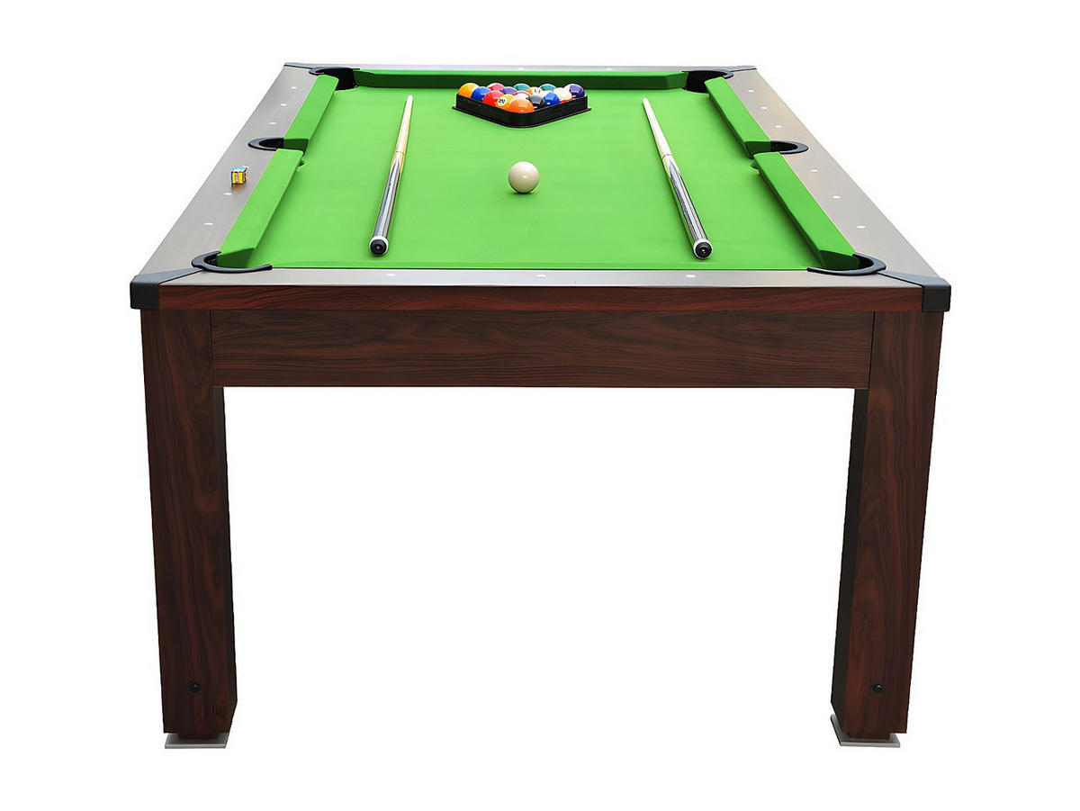 BILLARDTISCH - 8 Personen - holz - naturfarben dunkel, grün Imperiale - Naturfarben/Grün, Holz (207.7/114.2cm) - Vente-Unique