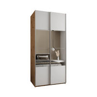 SCHWEBETÜRENSCHRANK 245,5/100/64 2-türig - Silberfarben/Weiß, Holz/Metall (100/245/64cm) - Abiks Möbel