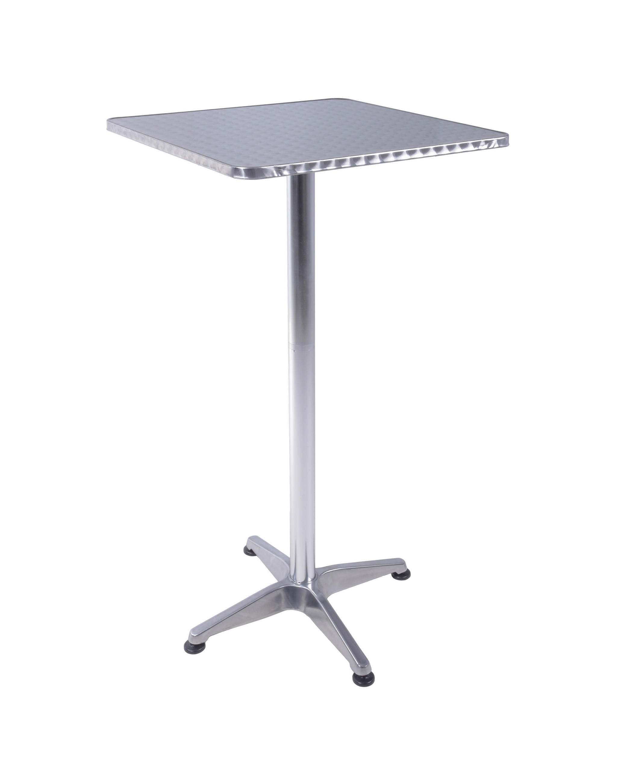 STEHTISCH Ivar Quadratisch Alu-Gestell Stahl Silberfarbig 110x60x60cm - Silberfarben, Metall (60/60/110cm) - DELUKE