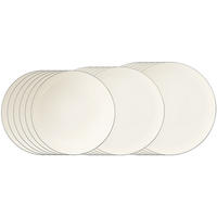 TAFELSERVICE Savona Grey Line creme 18er Set - Creme, Keramik (2/2/2cm) - Seltmann Weiden
