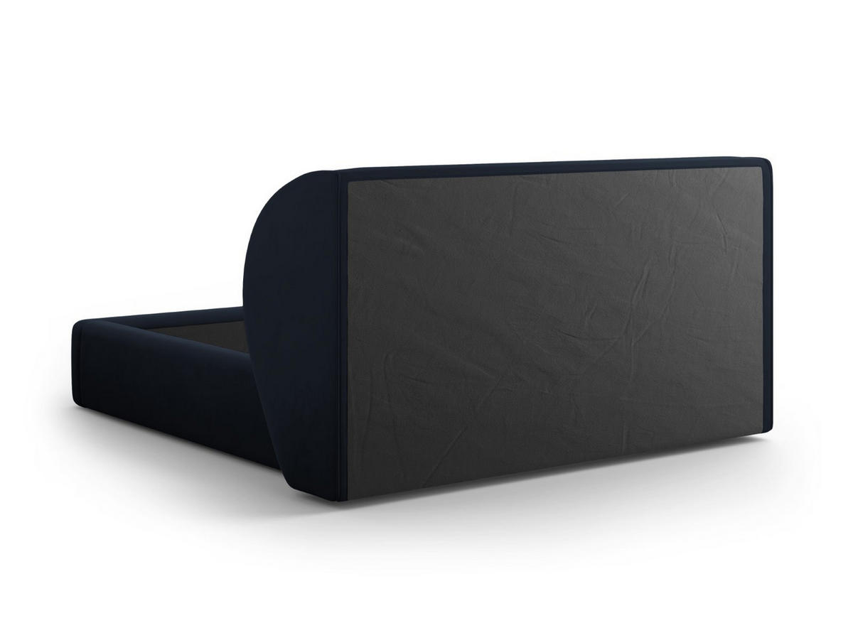 BETT mit Bettkasten und Kopfteil Miley aus Samt dunkelblau 200x200cm - Dunkelblau, Textil (200/200cm) - Micadoni