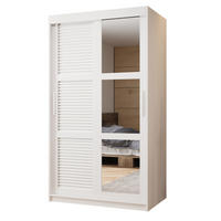 SCHWEBETÜRENSCHRANK 200/100/62 2-türig - Silberfarben/Weiß, Holz/Kunststoff (100/200/62cm) - MÖBEL KRYSPOL