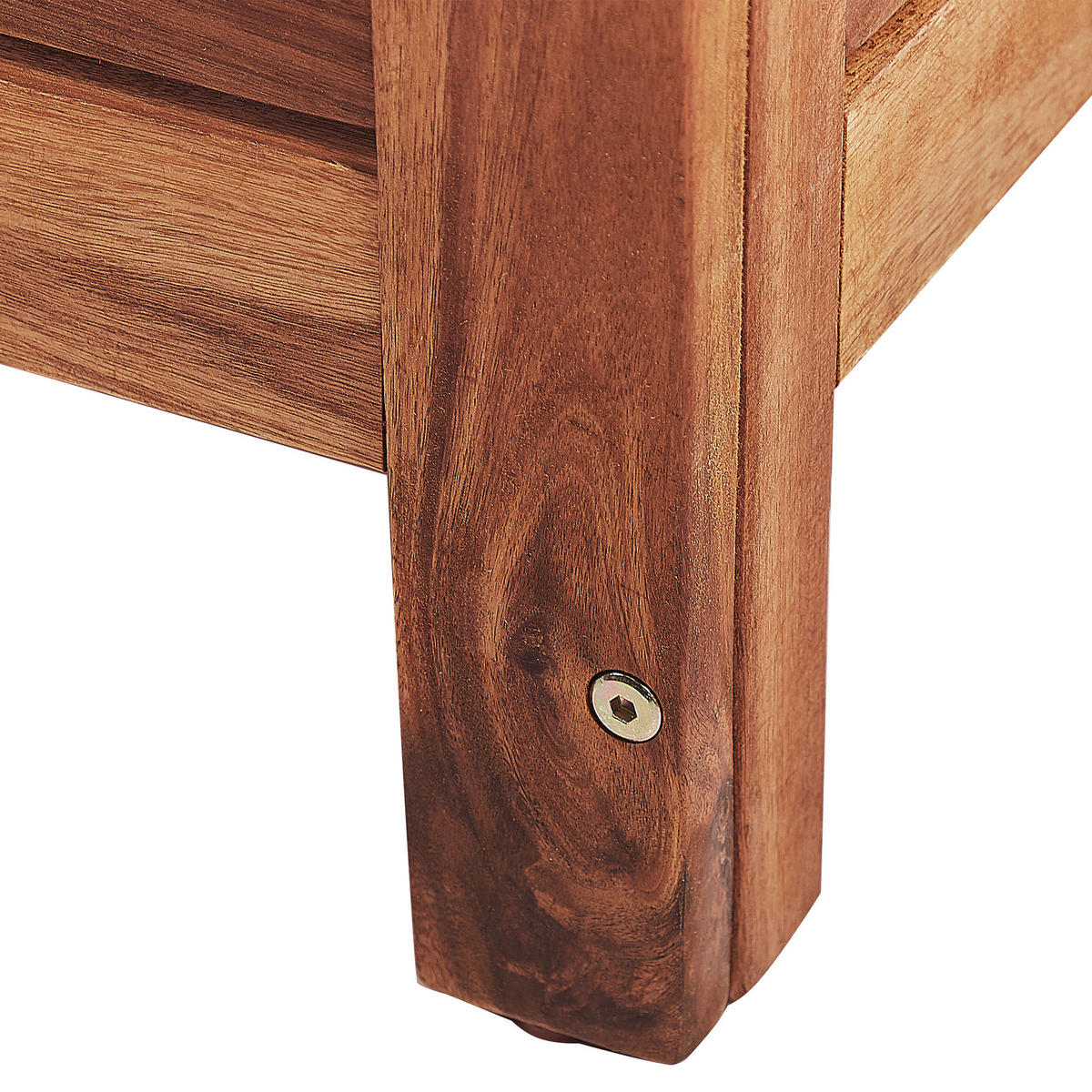 ÚLOŽNÝ BOX NA POLSTROVÁNÍ Akáciové dřevo tmavě hnědý 130/48 cm Riviera - tmavě hnědá, dřevo (130/64/48cm) - Beliani