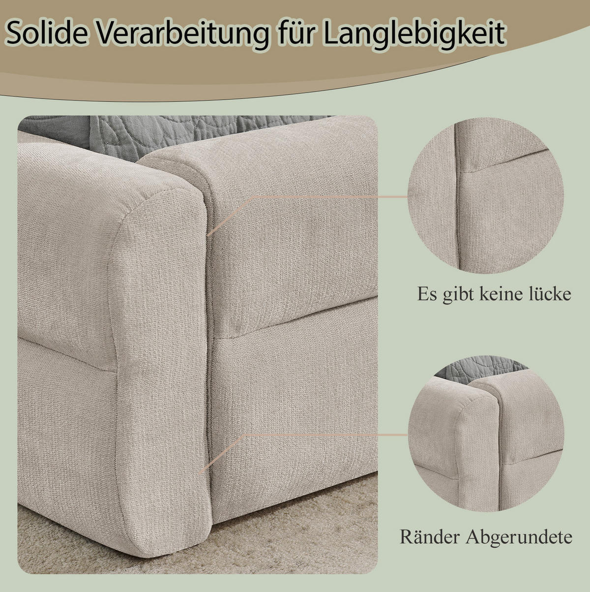 POLSTERBETT 160/200 cm mit ergonomischem Kopfteil und Chenillebezug, Beige - Beige, Kunststoff (160/200cm) - Redom