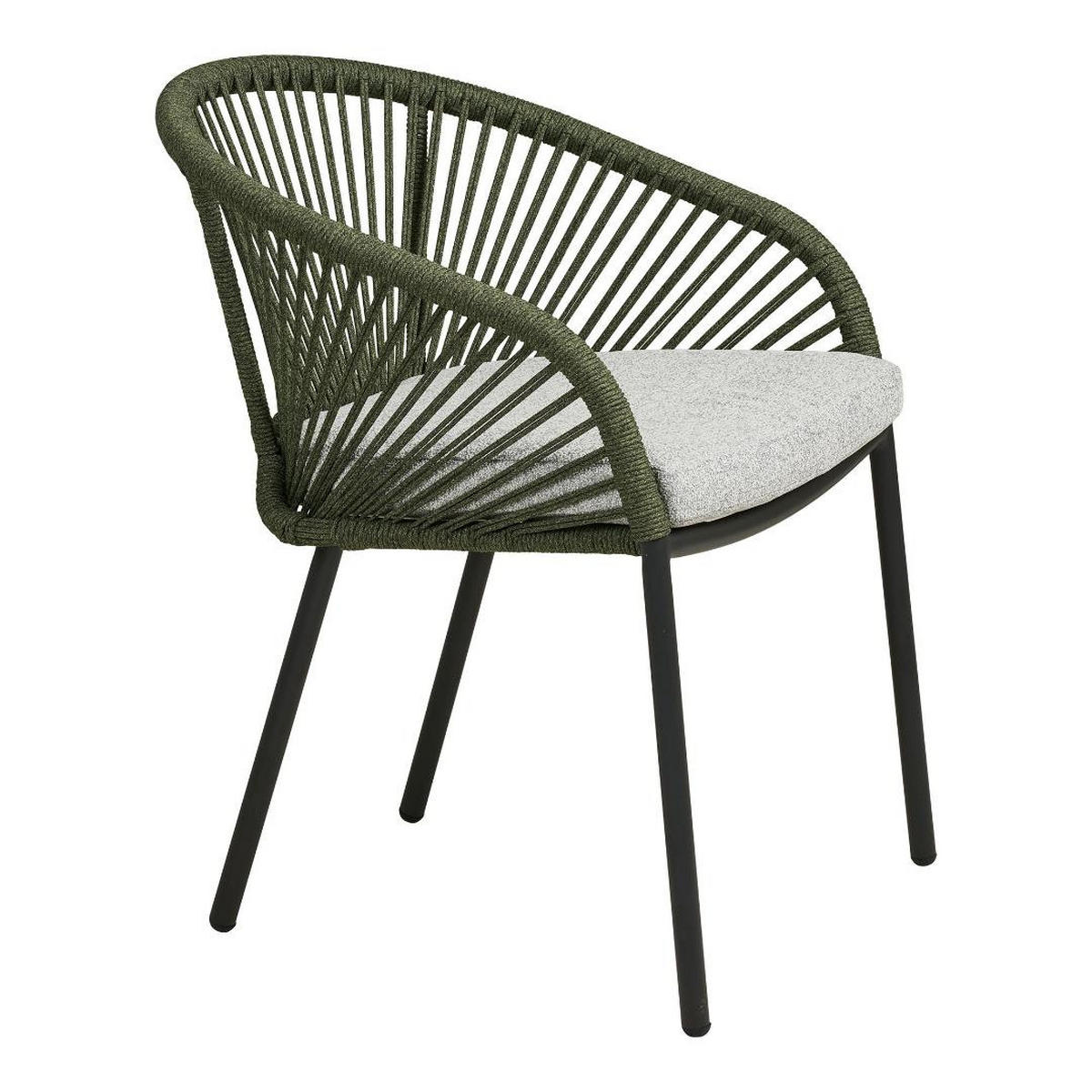 GARTENSTUHL, Noomi, Stühle Grün, Metall / Polyester, 64 x 58 x 77 cm - Grün, Metall (64/77/58cm) - ebuy24