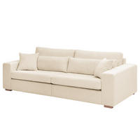 BIG-SOFA - Buchefarben/Creme, Holz (254/85/104cm) - home24