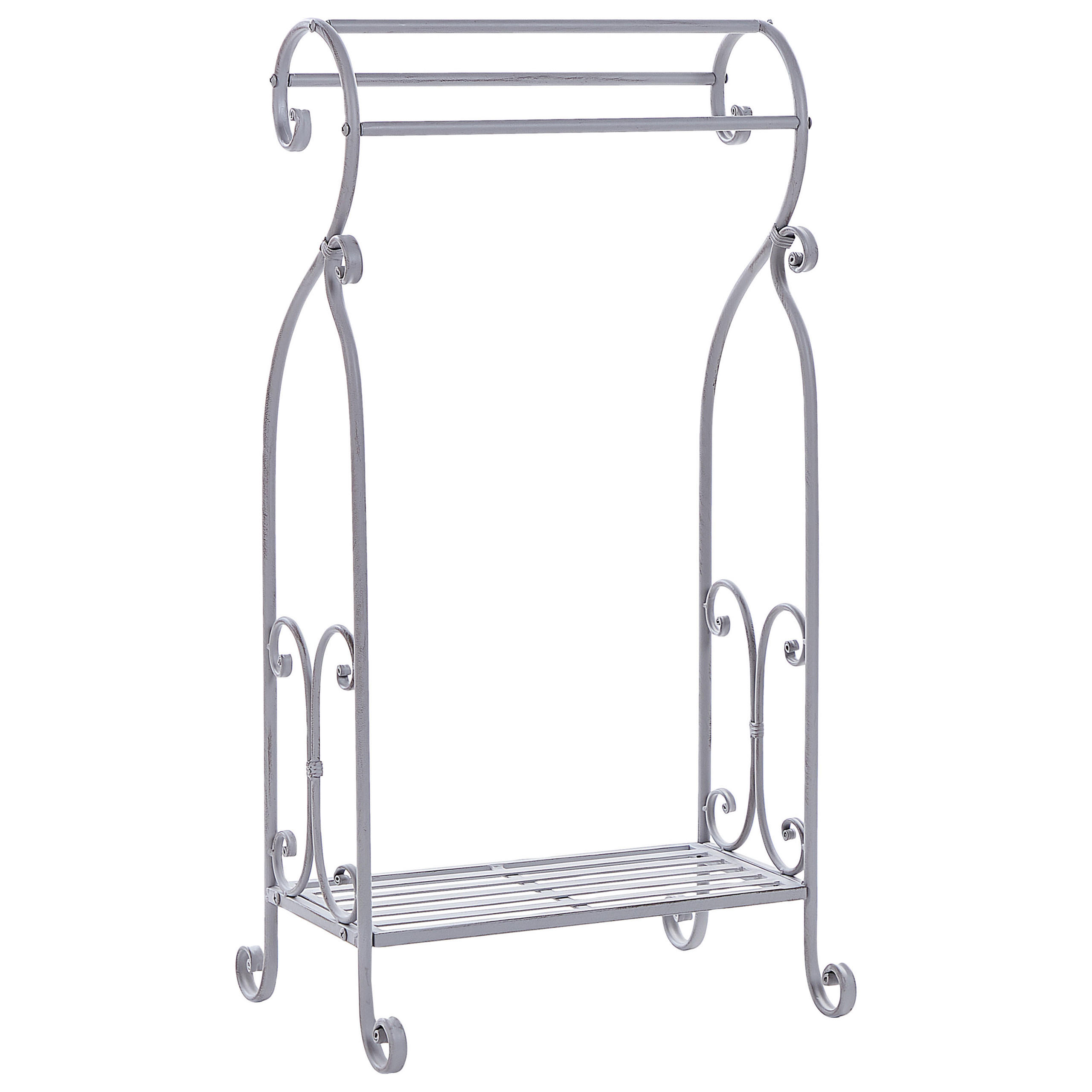 Beliani STOJAN NA RUČNÍKY Antik Look šedý 49 x 91 cm Linares