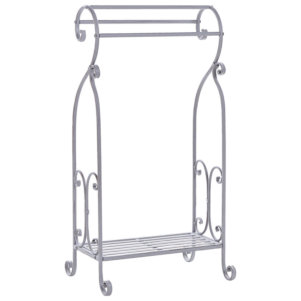 HANDTUCHSTÄNDER Antik Optik grau 49 x 91 cm Linares - Grau, Metall (49/91/33cm) - Beliani