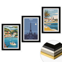 WANDBILDER 3er-Set - 20x30 cm Schwarzer Rahmen - Küstenstädte und Architektur - Schwarz, Kunststoff (20/30cm) - ArtPrintCave