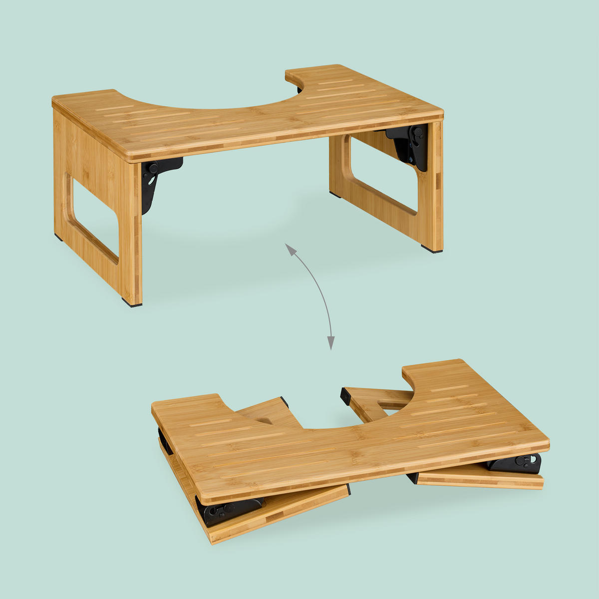 TOILETTENHOCKER - Hellbraun/Naturfarben, Holz/Kunststoff (43/18.5/27.5cm) - Relaxdays