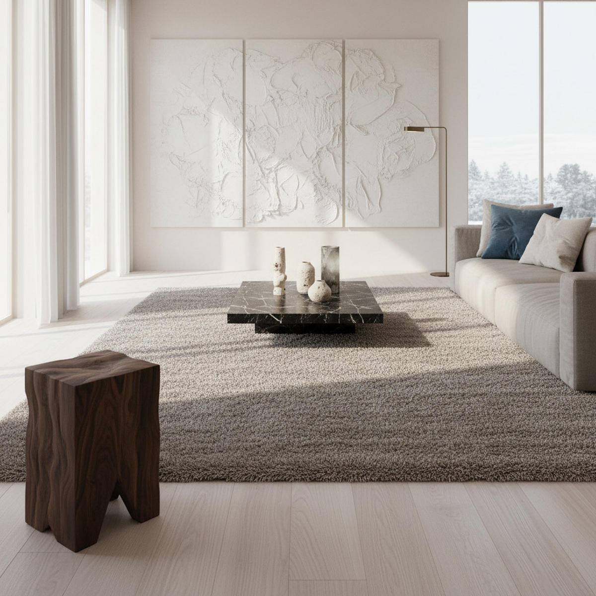 HOCHFLORTEPPICH Shaggy Uni Kuschelig Waschbar Wohnzimmer Strapazierfähig Beige 200x290 cm – SALZACH - Beige, Textil (290/200cm) - KADIMA DESIGN