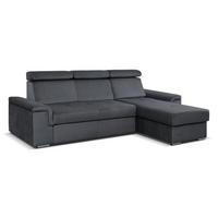 ECKSOFA Monaco L-Form mit Schlaffunktion und Bettkasten 245 cm, dunkelgrau - Dunkelgrau, Holz/Kunststoff (245/163cm) - Margaret Hadas24