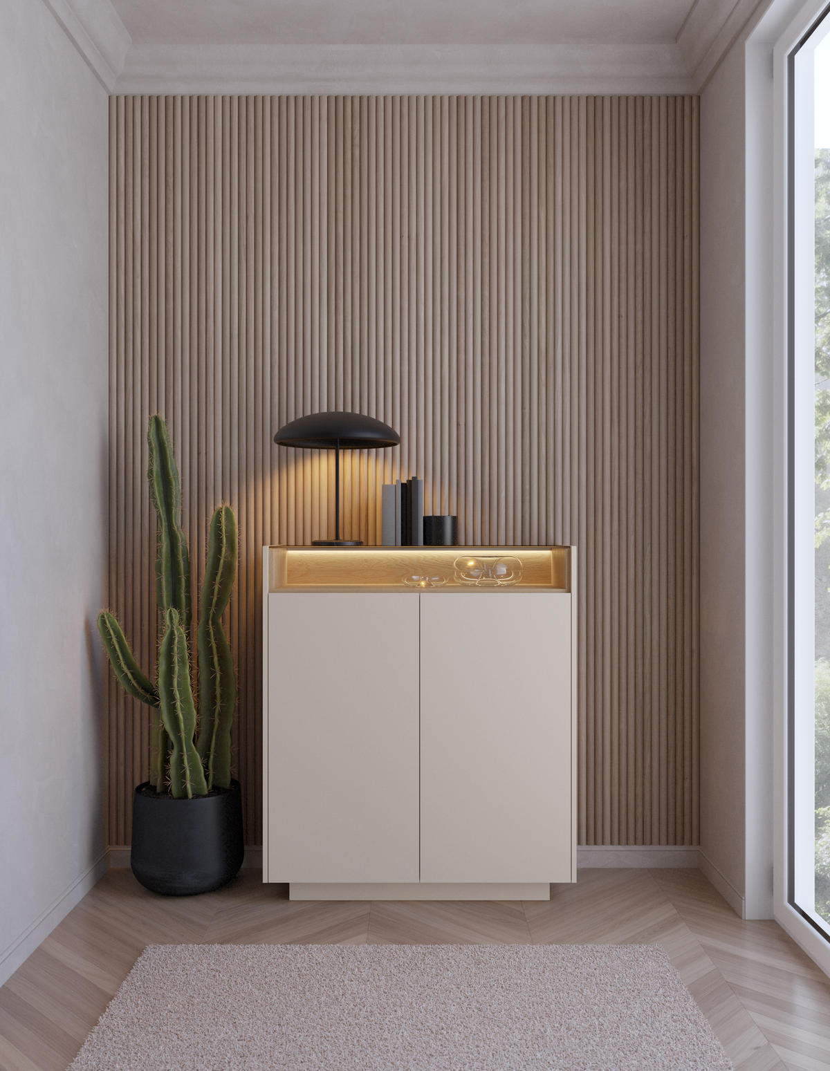 KOMMODE: beige + cremona Eiche, 103,2 x 119,2 x 39,5 cm - Beige, Holzwerkstoff (103.2/119.2/39.5cm) - 3XE LIVING