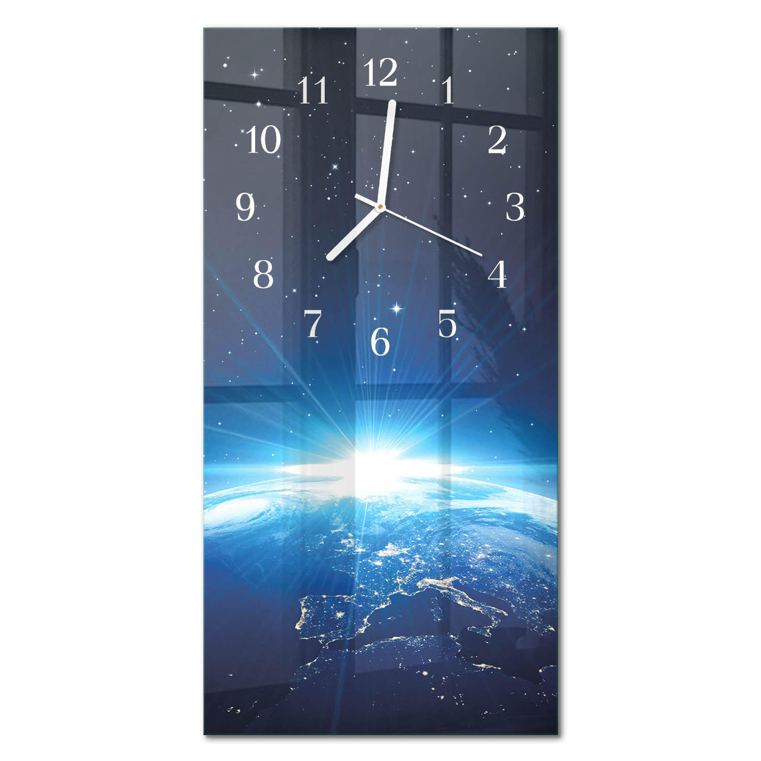 WANDUHR 30x60 cm - Horizont - Blau, Glas (30/60/0.4cm) - TULUP