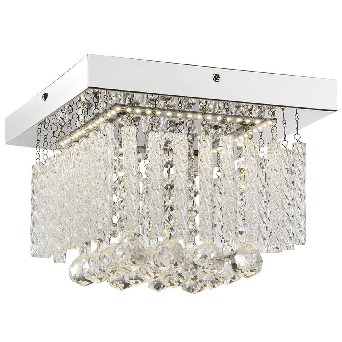 LED DECKENLEUCHTE MATHILDA Silber Chrom - Silberfarben, Glas (25/25/15cm)