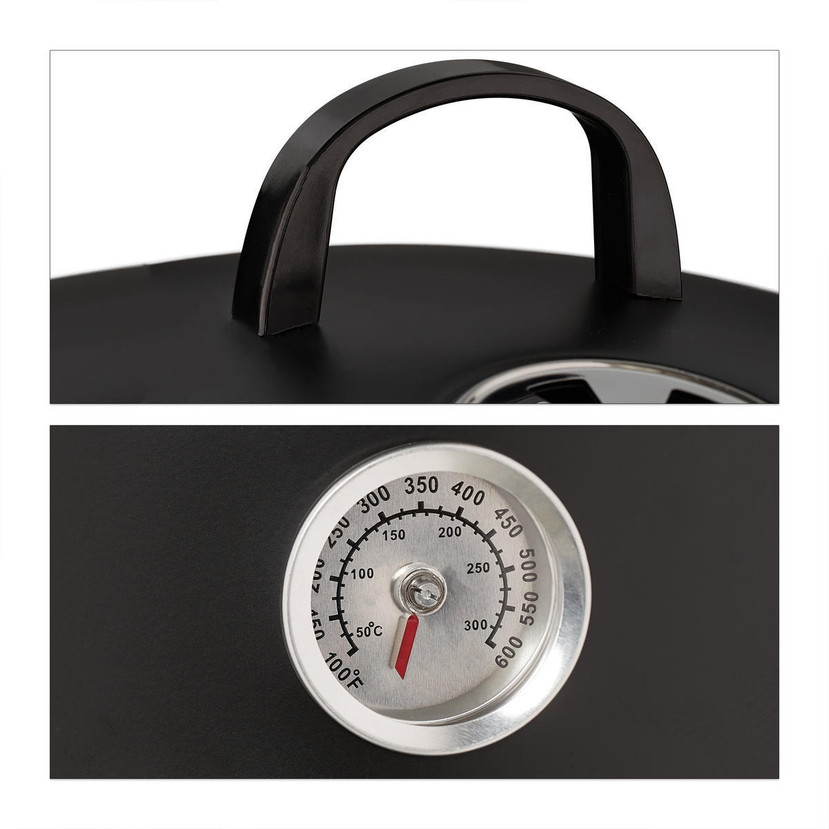 SMOKER - Schwarz, Metall (52/80/40cm) - Relaxdays