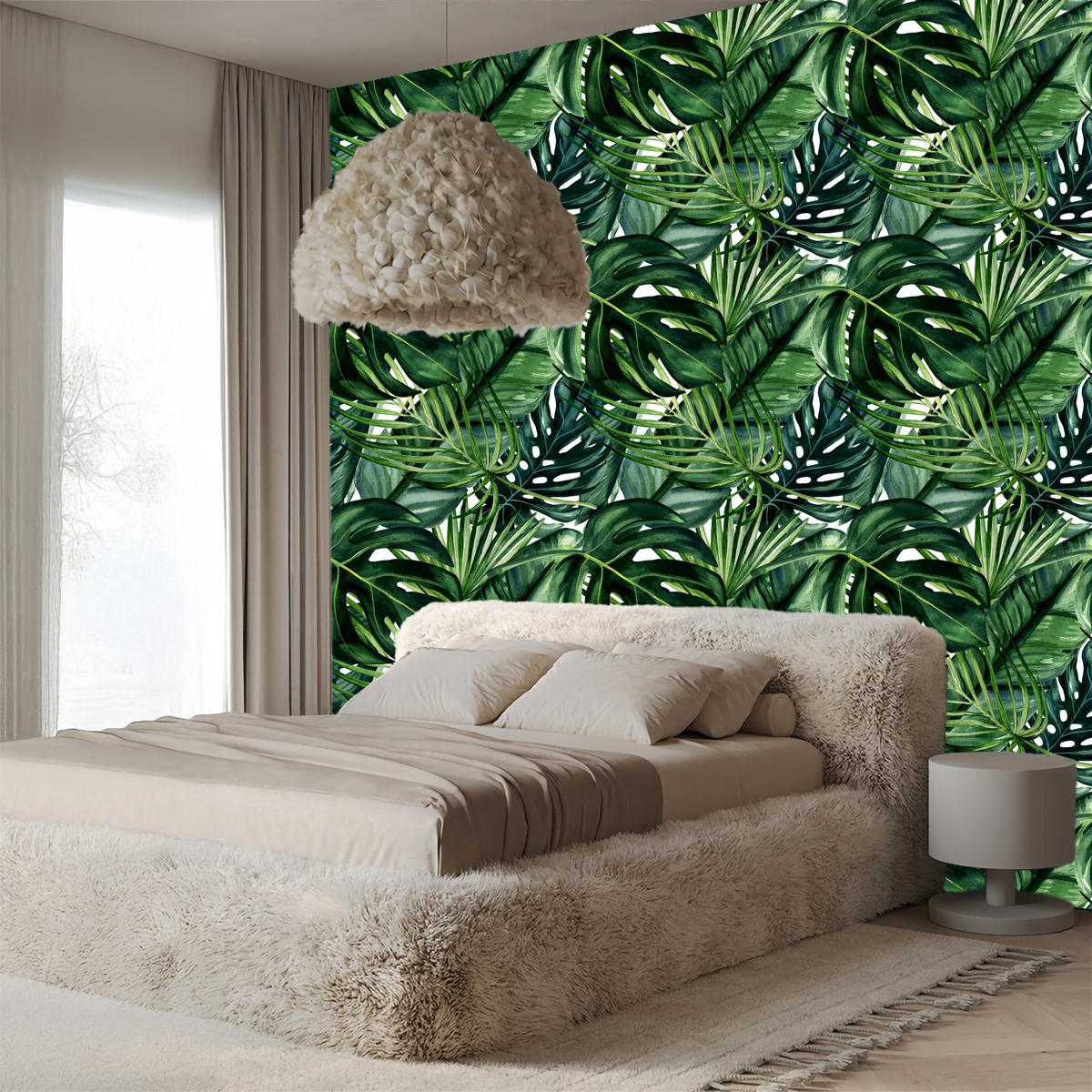 VLIESTAPETE Monstera, Palmen und Bananenblätter – Grün – 50x1000 cm - Grün, Papier (50/1000cm) - Muralo