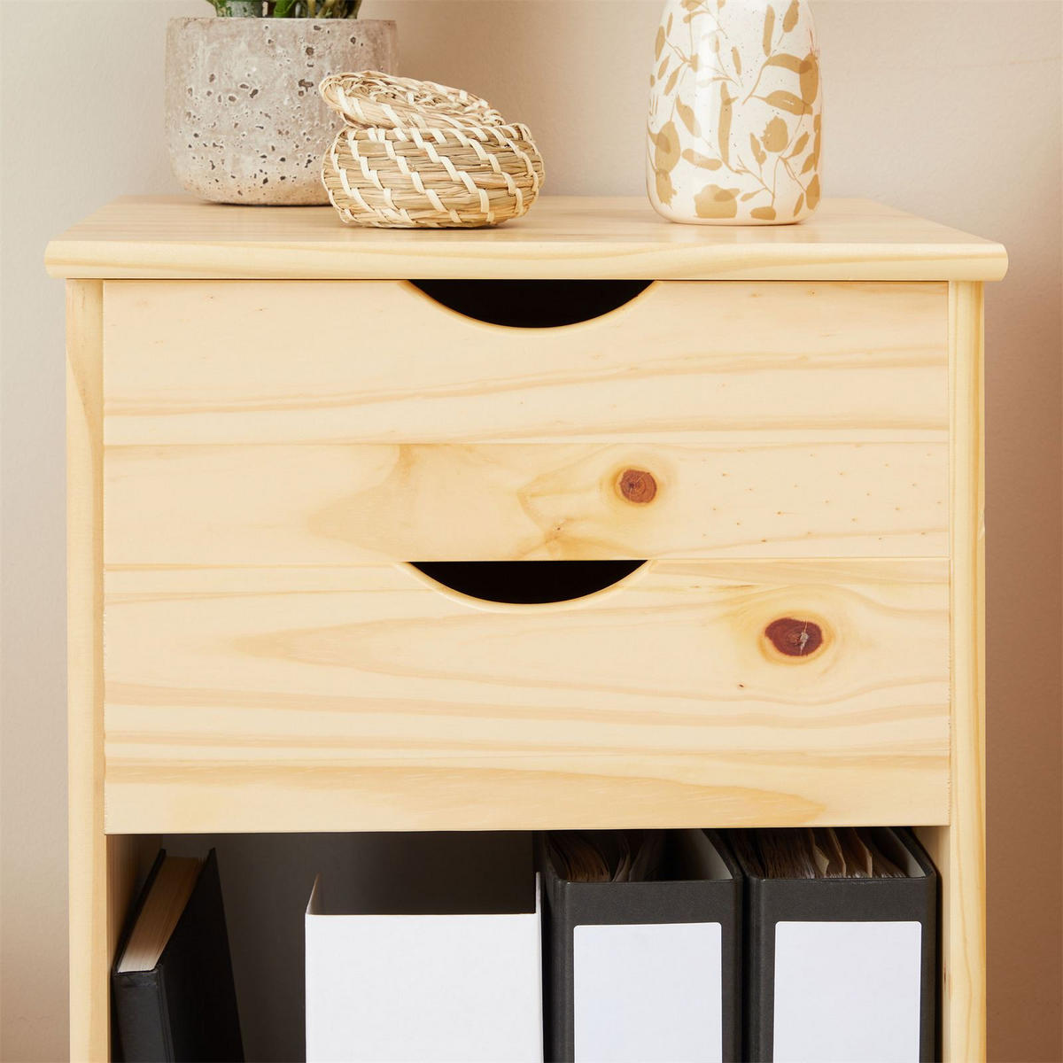 ROLLCONTAINER KANO NATUR - Naturfarben, Holz (39/65/39cm) - IDIMEX