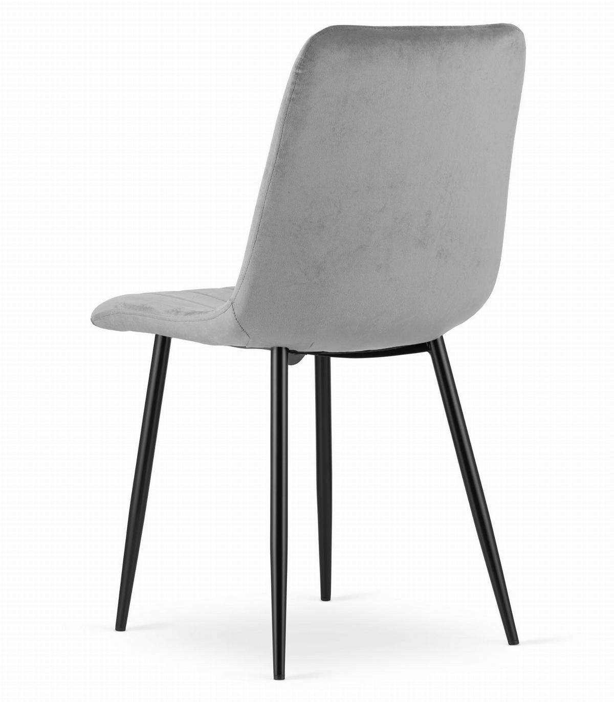 STUHL ORSARA 1 Stück, Grau, mit Samtstoff gepolstert - Hellgrau, Textil/Metall (43/90/51cm) - Komodee
