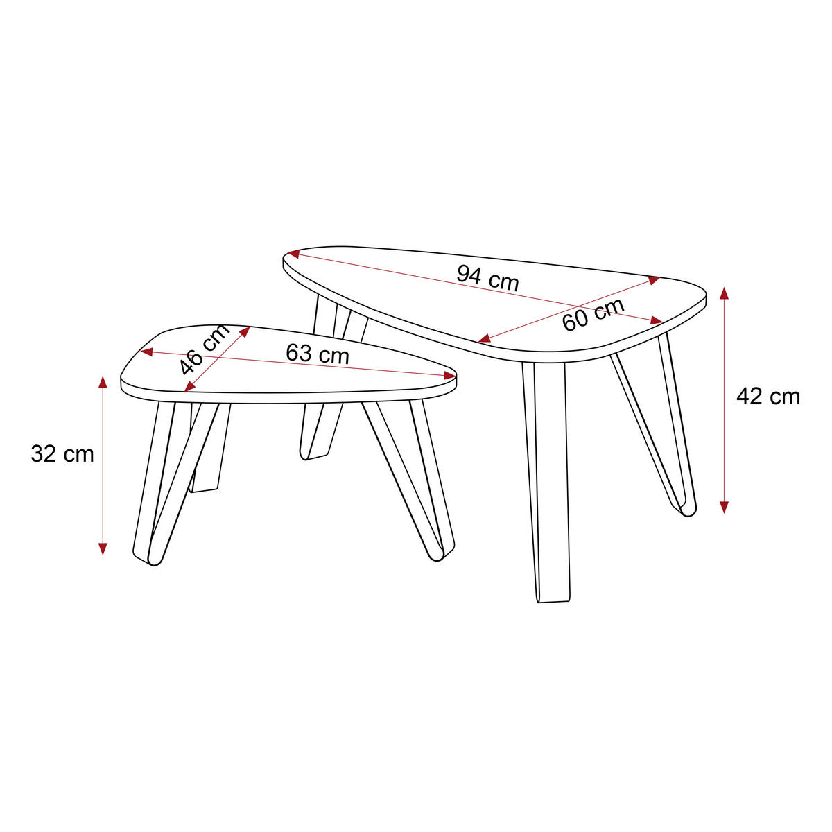 SATZTISCH NOA Stahlgestell, Freiform, Gold / Arktisweiß - Goldfarben/Weiß, Holzwerkstoff (94/60/42cm) - Idohome