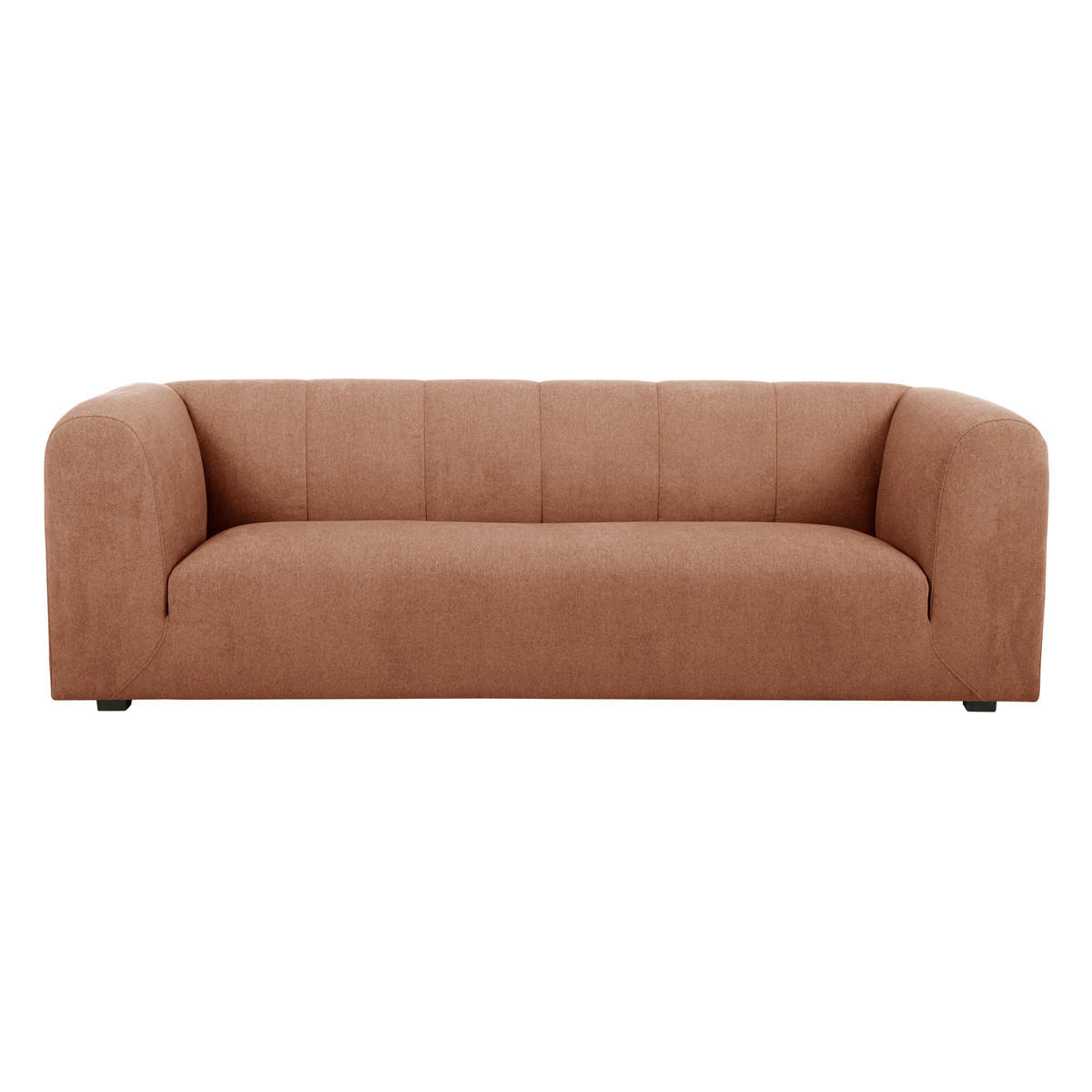 SOFA Stoff Samtdesign Terracotta 3-4-Sitzer OLIVEIRO - Terracotta, Textil (86/71.5/227cm) - Miliboo