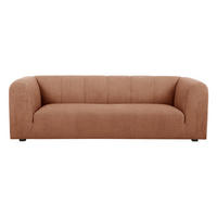 SOFA Stoff Samtdesign Terracotta 3-4-Sitzer OLIVEIRO - Terracotta, Textil (86/71.5/227cm) - Miliboo