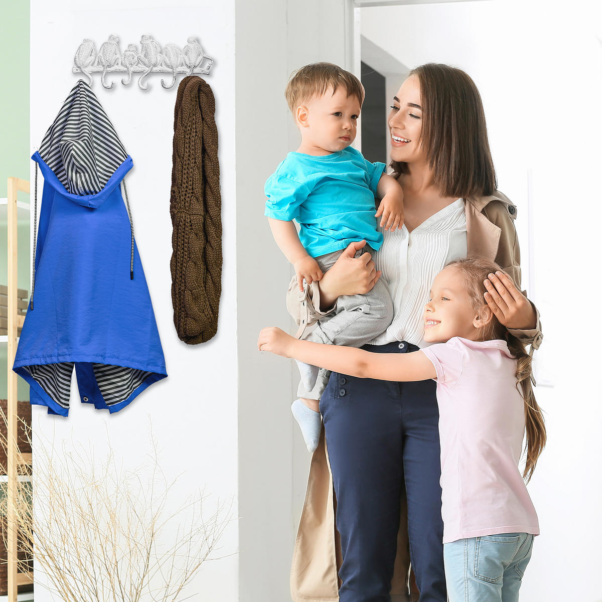 GARDEROBENLEISTE - Weiß, Metall (36.5/14.5/4cm) - Relaxdays