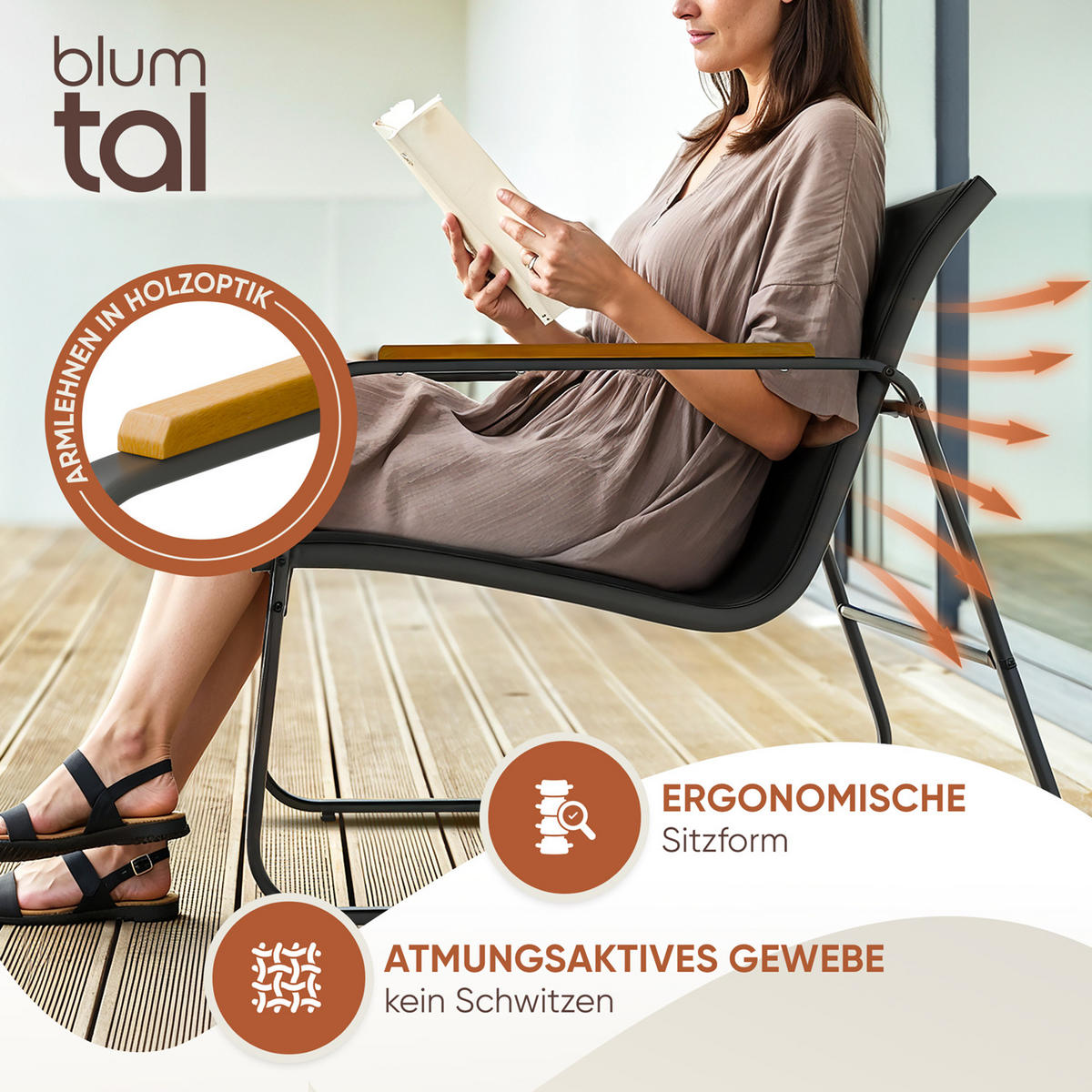 GARTENMÖBEL 3er Set, 2 Sessel und 1 Tisch, Anthrazit - Anthrazit, Metall - Blumtal