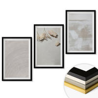 WANDBILDER 3er-Set - 40x60 cm Schwarzer Rahmen - Boho-Textur aus Sandsteinen - Schwarz, Kunststoff (40/60cm) - ArtPrintCave