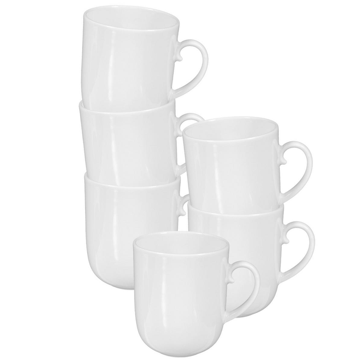 HENKELBECHER Rondo/Liane weiß 0,27 l 6er Set - Weiß, Keramik (0.27L) - Seltmann Weiden
