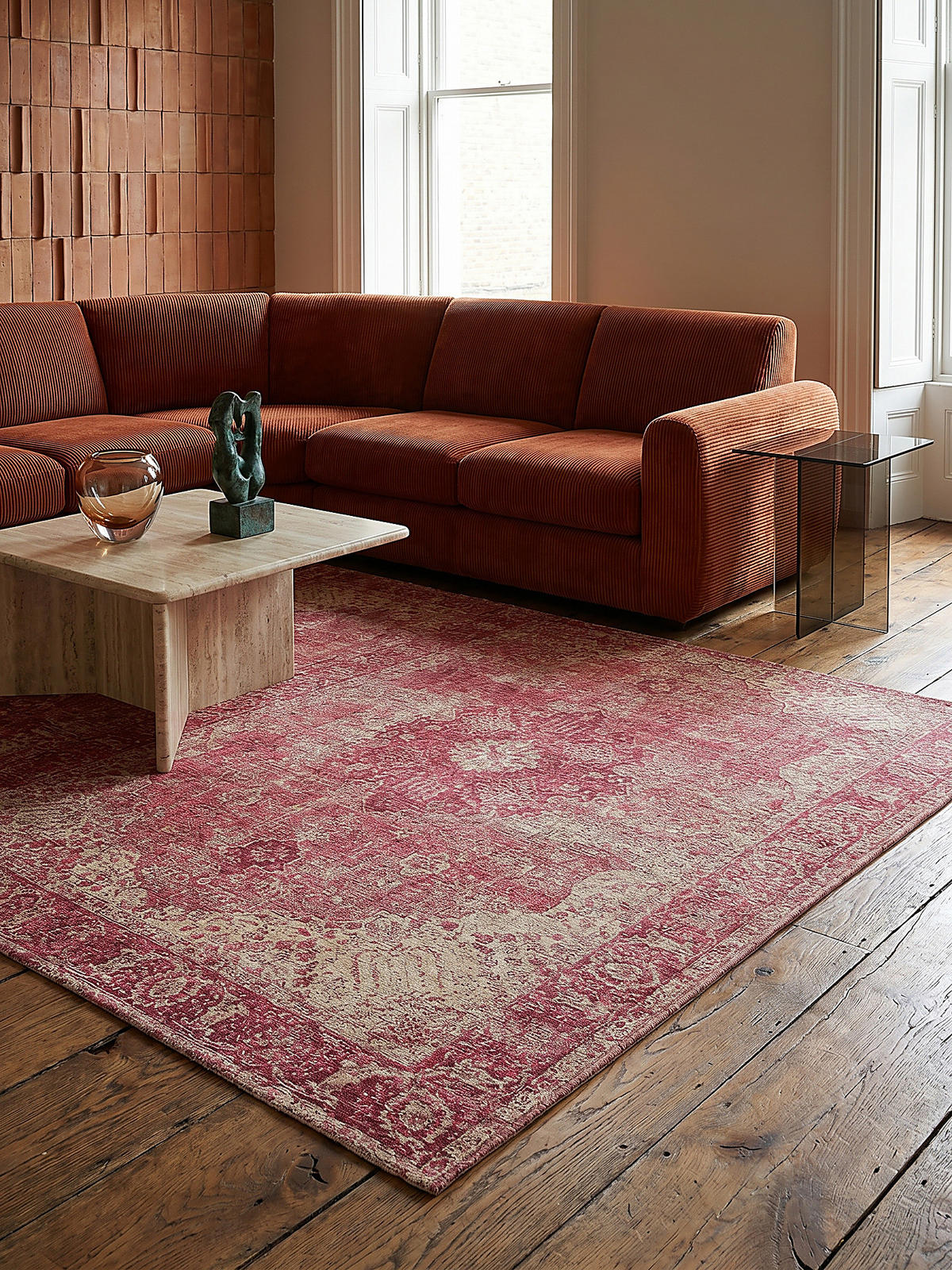 TEPPICH COQUET, im Vintage-Stil, Rosa, 120 x 170 cm - Rosa, Textil (120/170cm) - KADIMA DESIGN