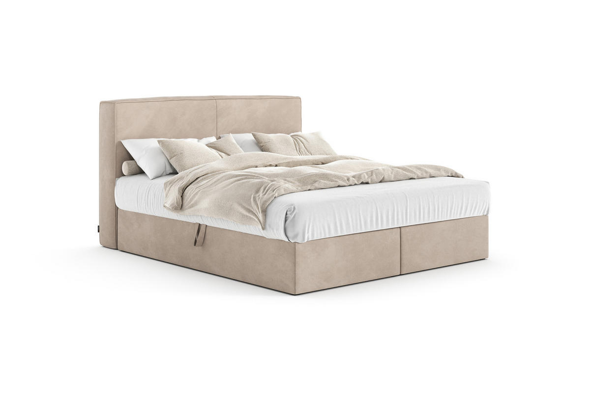 POLSTERBETT MITTO mit Bettkasten, Doppelbett - 180x200 cm - Beige/Naturfarben, Holz/Textil (180/200cm) - mybed.