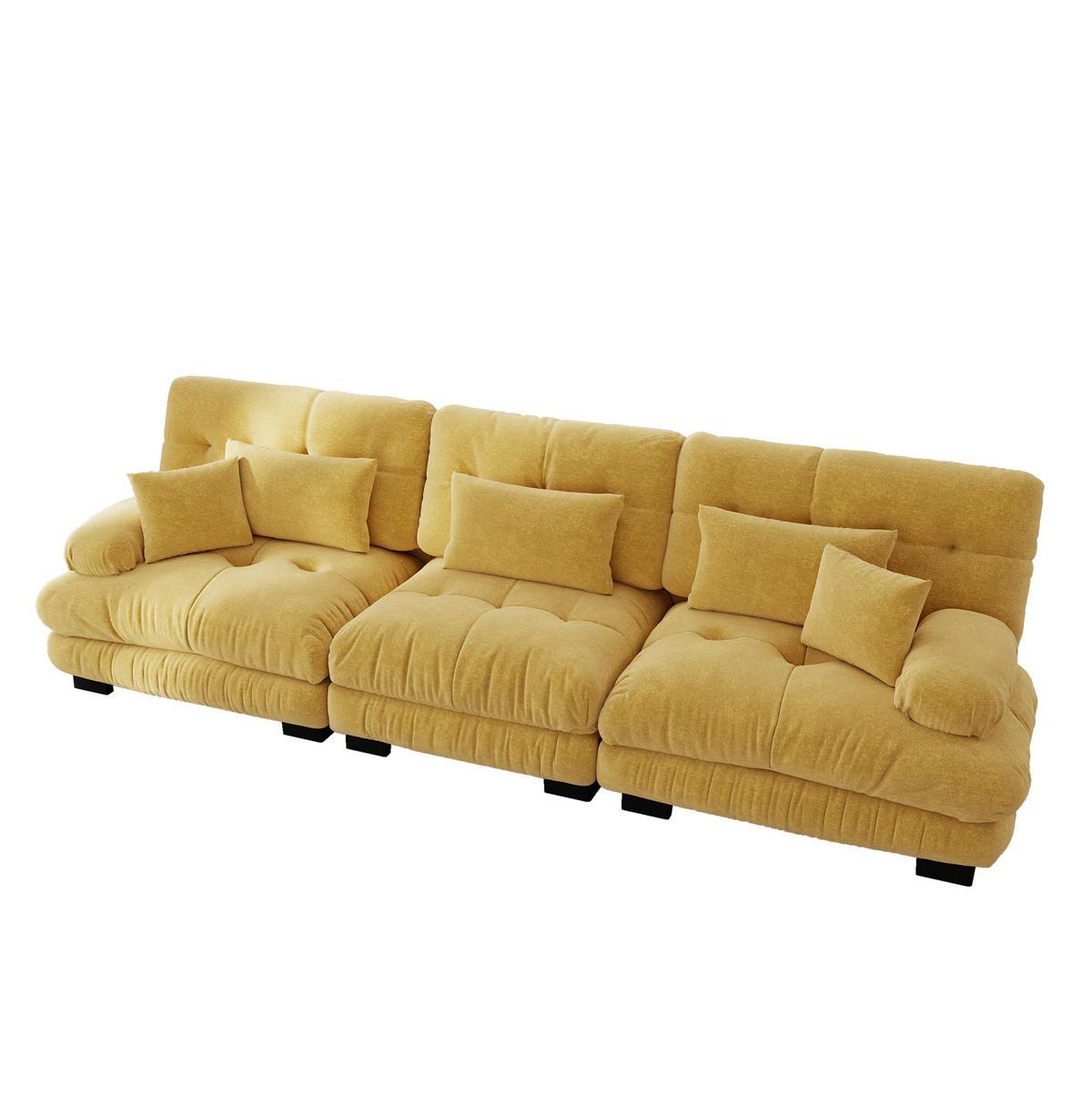 SOFA modulares Design Chenille Yellow - Gelb, Kunststoff (77/81/313cm) - Meubliv