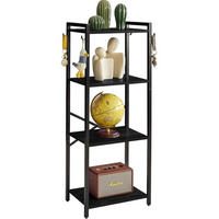 BÜCHERREGAL 4-stöckig Schwarz 43 x 29 x 112 cm - Schwarz, Metall (29/112/43cm)