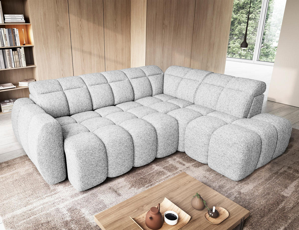 ECKSOFA Eagle R - Weiß (Coralline 01) - Weiß, Holzwerkstoff (258/208cm) - Möblo