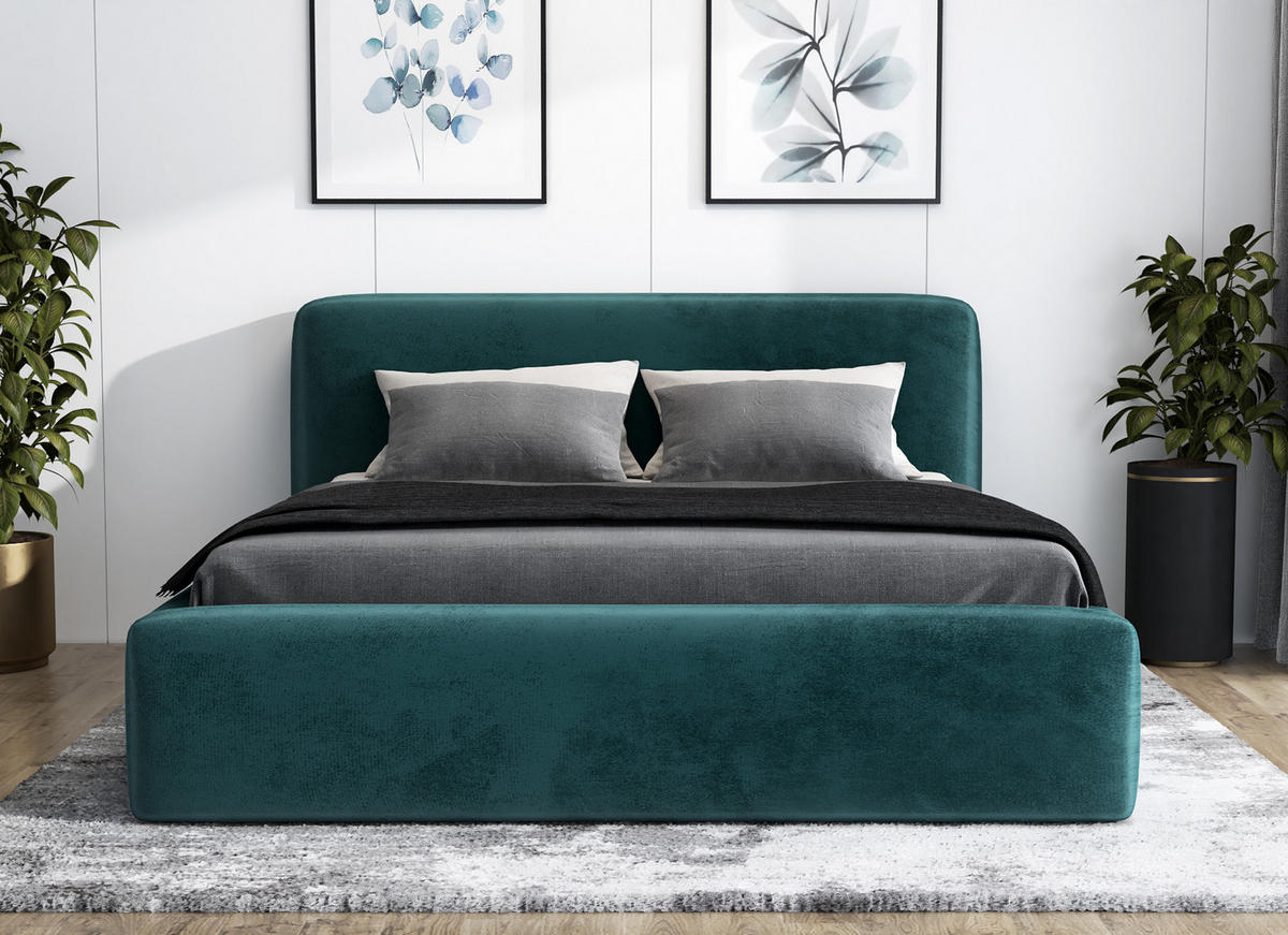 POLSTERBETT LUMO 90x200 Mintgrün - Mintgrün, Textil (90/200cm) - A&J MöbelLand