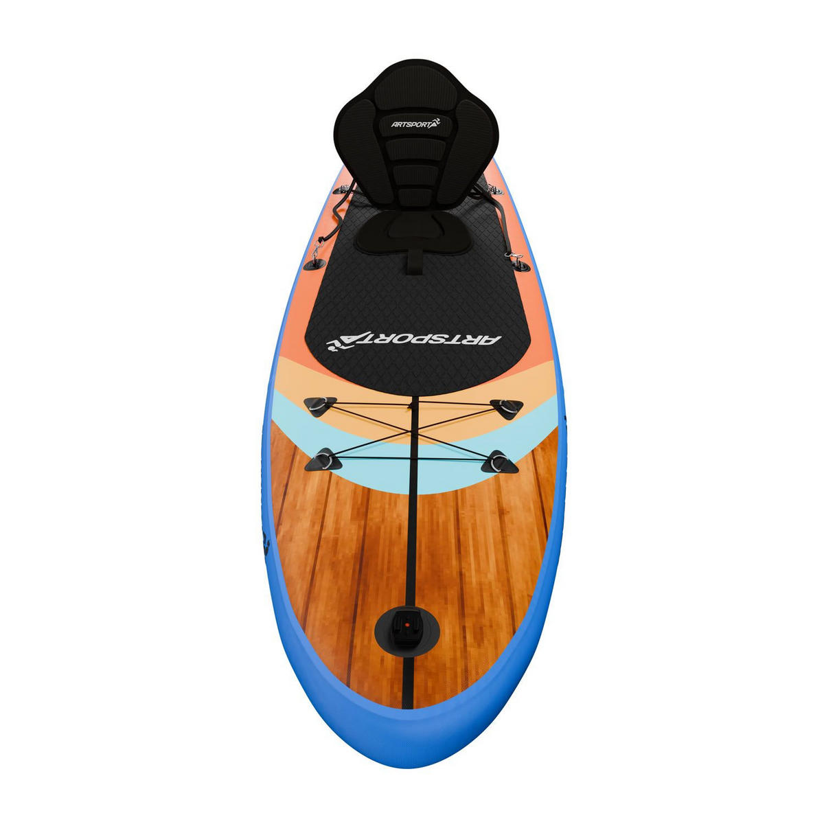 STAND UP Paddle Board Beach Rocker aufblasbar mit Kajak-Set - Orange, Kunststoff (320/77/15cm) - Artsport