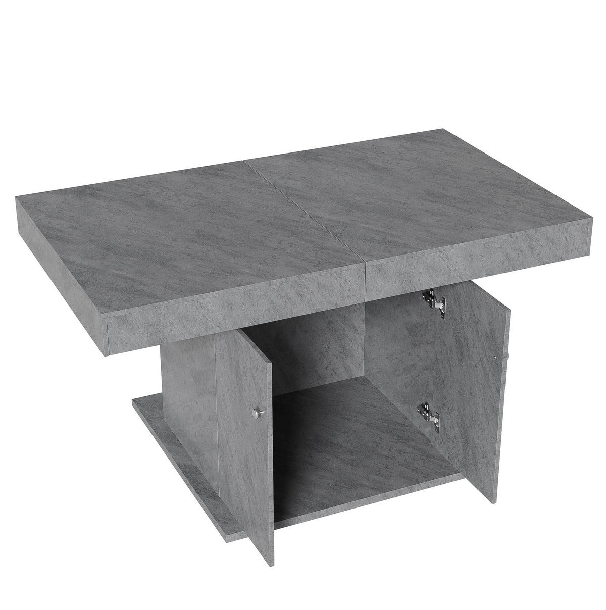 ESSTISCH 180/80/76cm grau mit Stauraum aus Spanplatte - Grau, Holzwerkstoff (180/80/76cm) - OKWISH