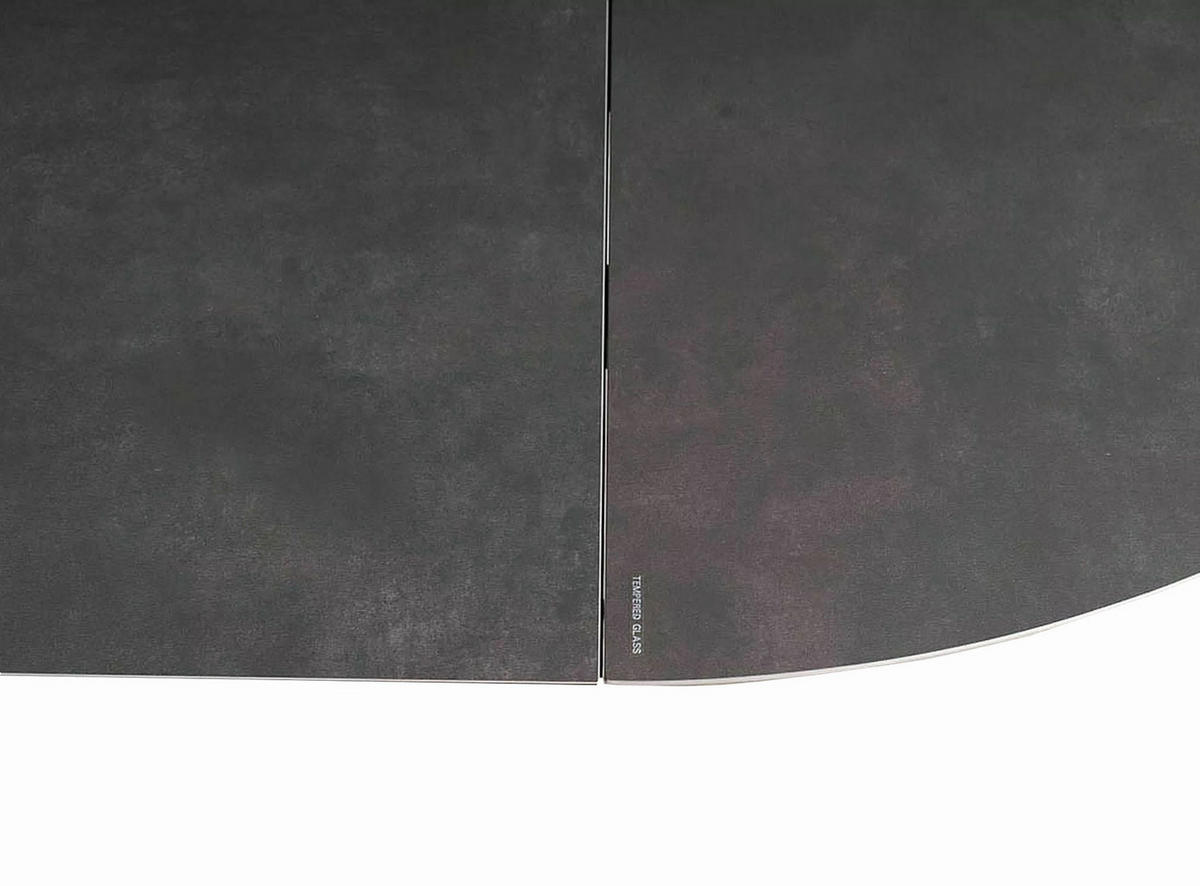 ESSTISCH Porto Corso grau / schwarz 120-160 / 120 / 76cm - Schwarz/Grau, Glas/Holz (90/160/76cm) - Feldmann-Wohnen