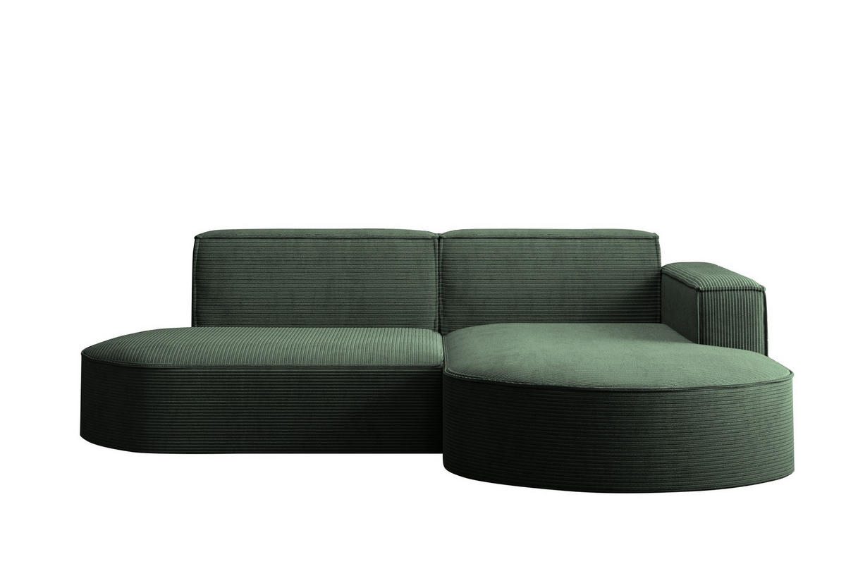 ECKSOFA Modena Studio, Cord Stoff Dunkelgrün Rechts - Dunkelgrün, Holzwerkstoff/Textil (236/165cm) - Kaiser Möbel