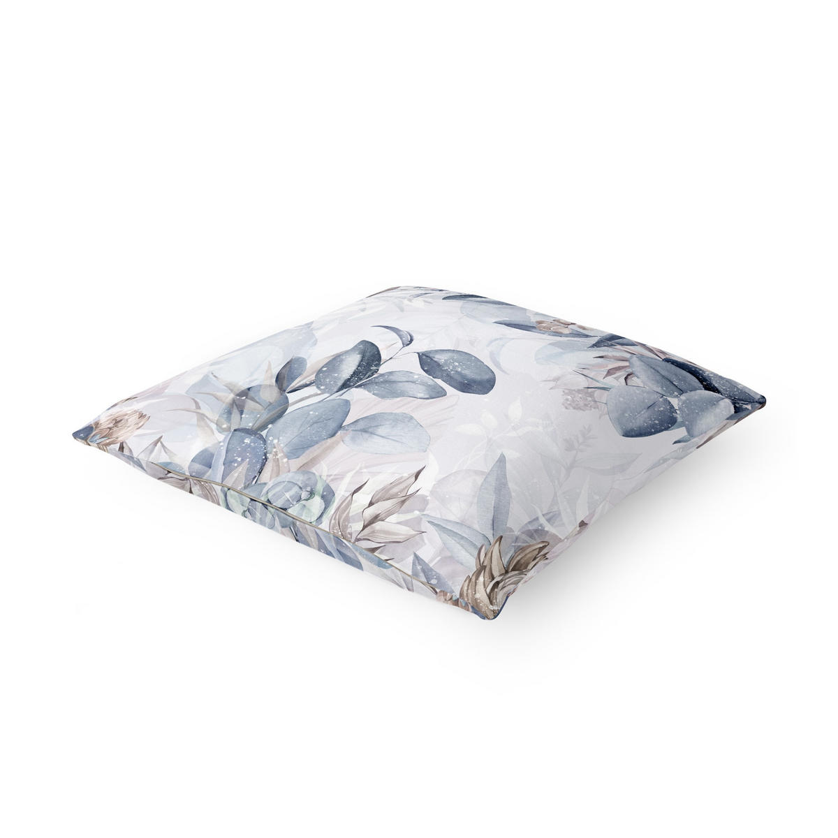 KISSENBEZUG Botanik in Pastell Blau & Beige 40/40 cm - Blau, Textil (40/40cm) - Bilderwelten