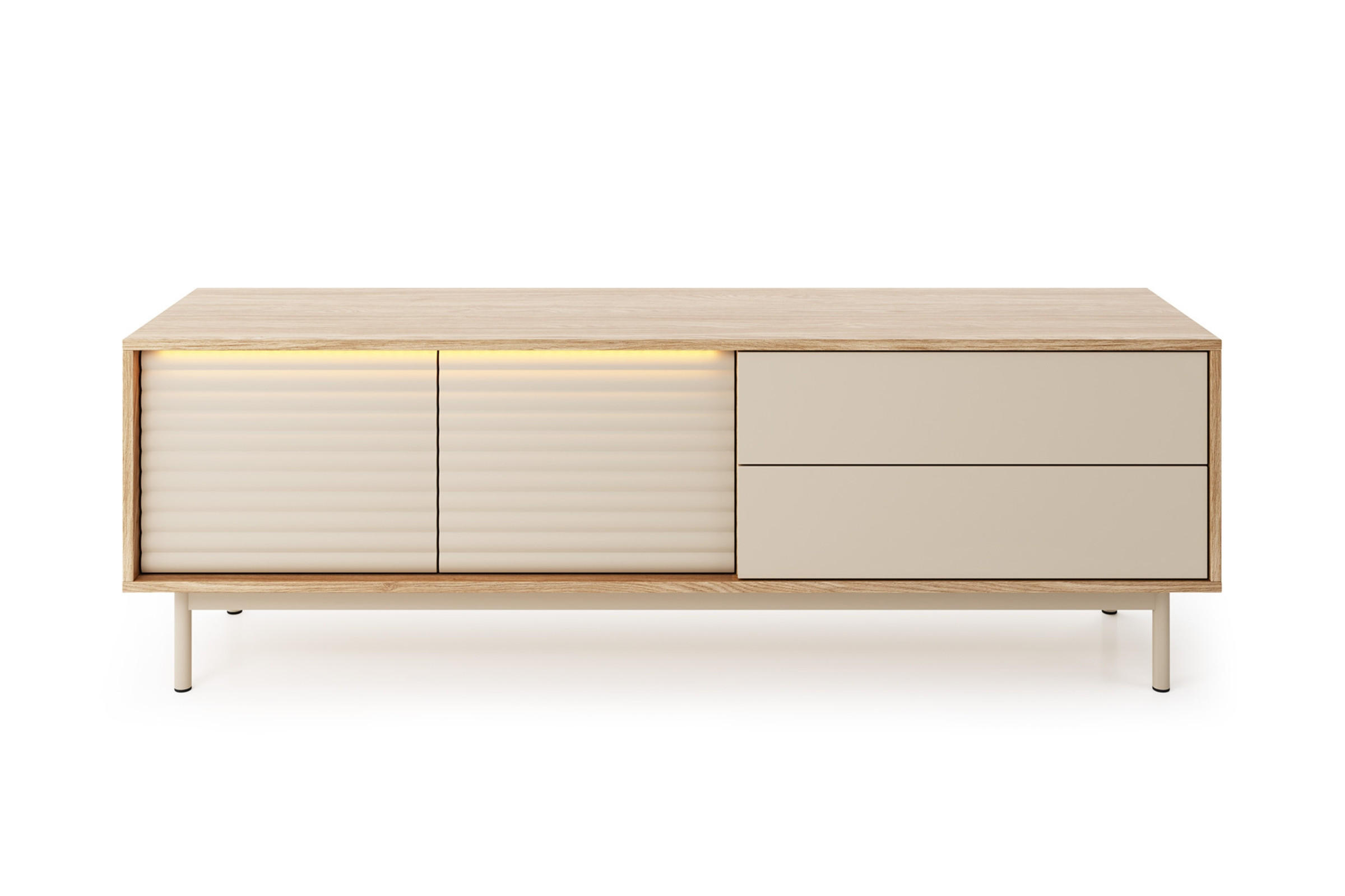 Deine Möbel 24 Tv-Lowboard Kaschmir, Eiche 160x53x40 cm