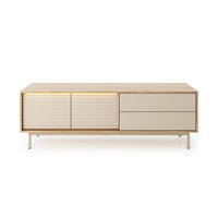 TV-LOWBOARD TOGY 04 160 cm breit in Kaschmir / Geölter Eiche mit LED Beleuchtung - Kaschmir/Eichefarben, Holzwerkstoff (160/53/40cm) - Deine Möbel 24