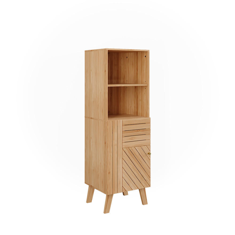 MIDISCHRANK Lucie Bambus 40 x 124 cm - Grün, Holzwerkstoff (40/124/36cm) - Vicco