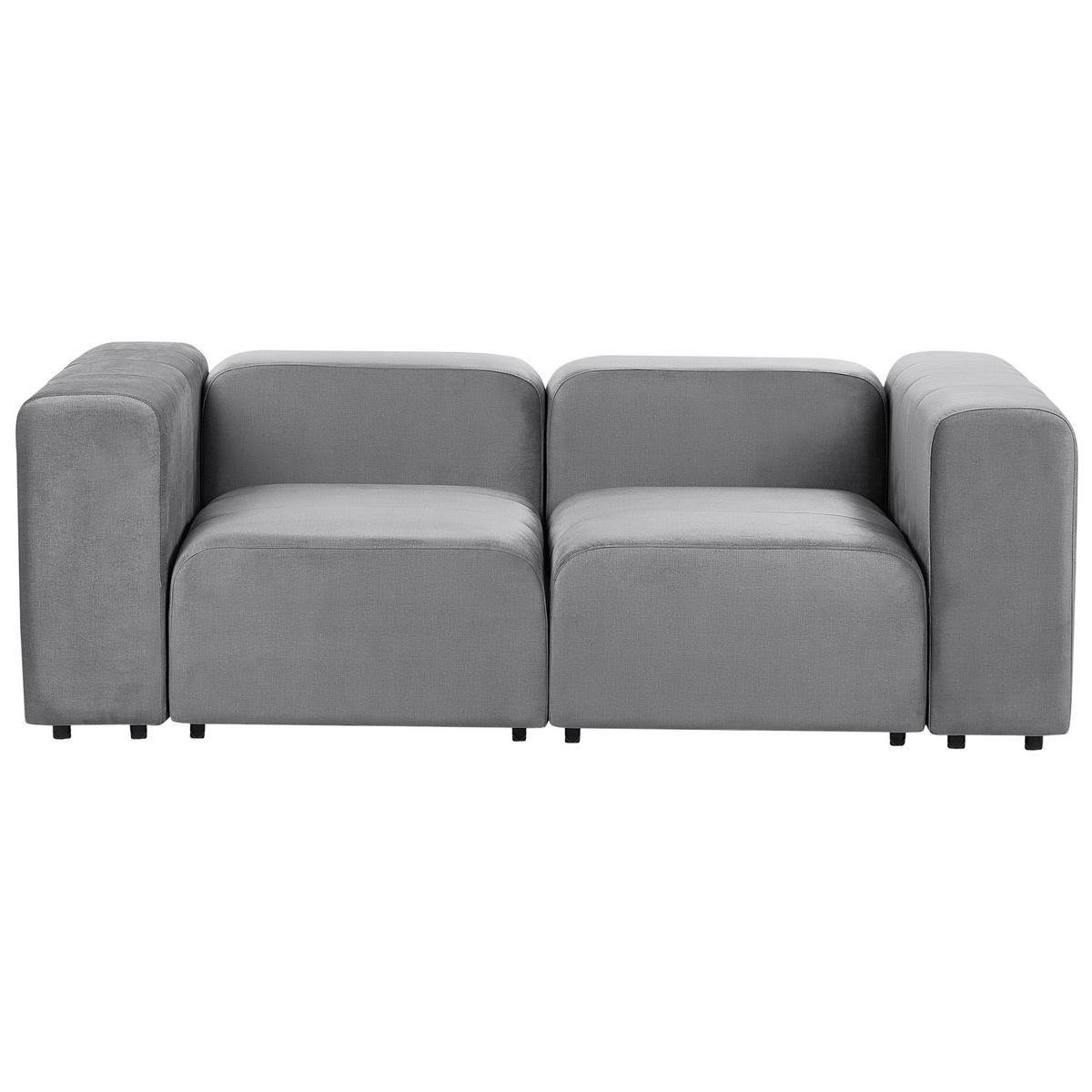 2-SITZER-SOFA Samtstoff grau Falsterbo - Grau, Textil (204/70/105cm) - Beliani
