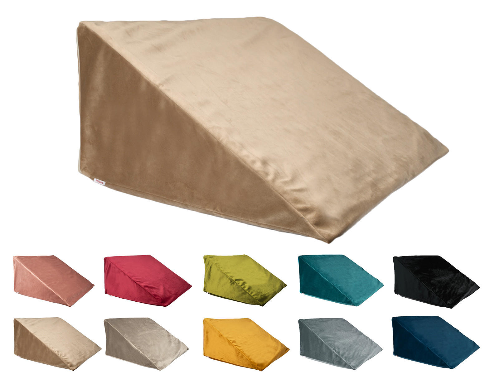 KEILKISSENHÜLLE Samt&Sonders braun-beige 62/49/30 cm - Beige, Textil (49/62cm) - beties Heimtextil